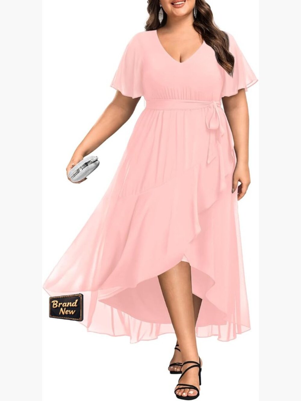 Plus Size High Low Chiffon Formal Gown